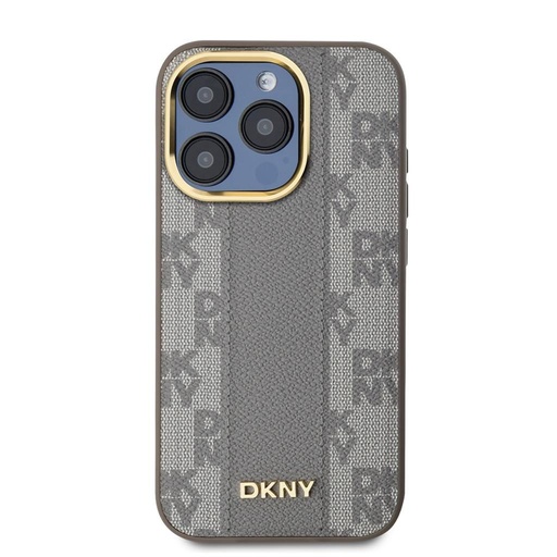 Apple iPhone 15 Pro DKNY PU Leather Checkered Pattern Magsafe zaštitna maskica (Bež - DKHMP15LPCPVSLE)
