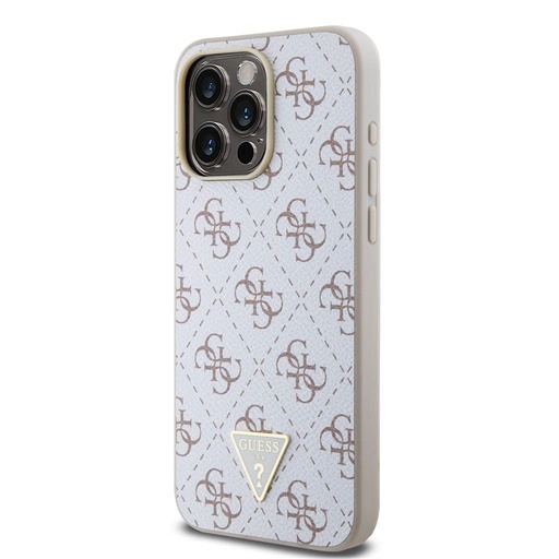 Apple iPhone 15 Pro Max Guess PU Leather 4G Triangle Metal Logo futrola (Bijela) - GUHCP15XPG4GPH