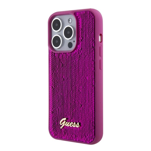 Apple iPhone 15 Pro Guess Sequin Script Logo futrola (Magenta) - GUHCP15LPSFDGSF