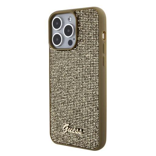 Apple iPhone 15 Pro Max Guess PU Square Mirror Script Logo futrola (Zlatna) - GUHCP15XPMSDGSD