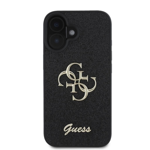 Apple iPhone 16 Guess PU Fixed Glitter 4G Metal Logo futrola (Crna) - GUHCP16SHG4SGK