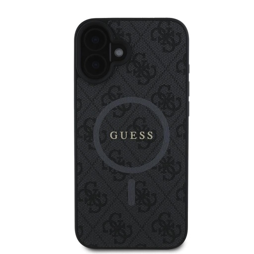 Apple iPhone 16 Guess PU Leather 4G Colored Ring MagSafe futrola (Crna) - GUHMP16SG4GFRK