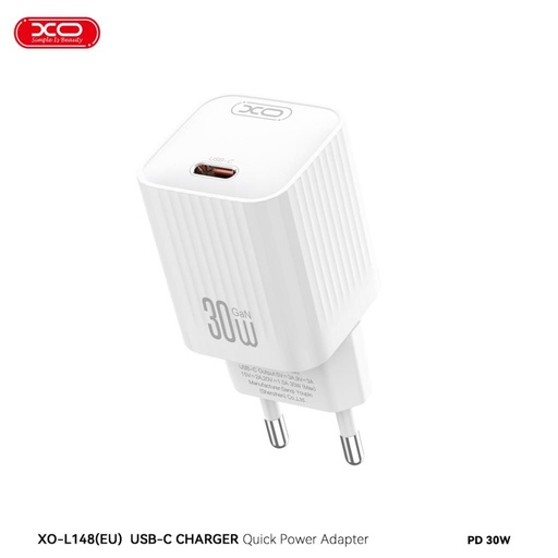 XO L148 PD 30W brzi punjač (Bijela) – USB-C priključak