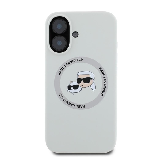 Apple iPhone 16 Karl Lagerfeld Liquid Silicone K&CH Heads MagSafe futrola (Bež) – KLHMP16SSKCHTCE