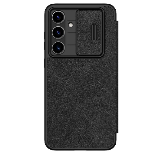 Samsung Galaxy S24 Nillkin Qin pro sa zaštitom kamere preklopna futrola (Crna)
