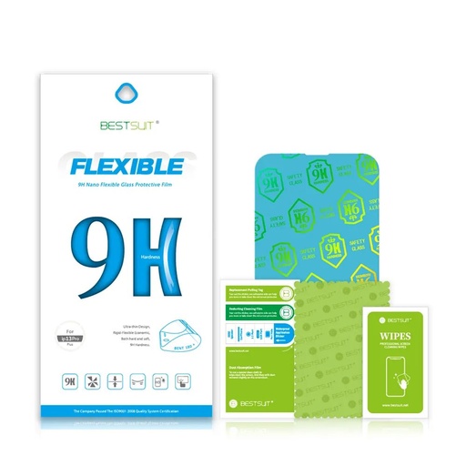 Apple iPhone 13 Pro Max / iPhone 14 Plus Bestsuit flexible hybrid zaštitno staklo (Proziran crna s rubom)