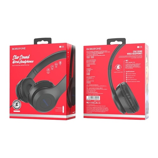 Borofone BO5 headset (jack 3,5mm), crna