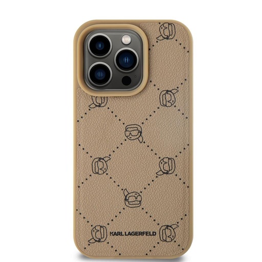 Apple iPhone 15 Pro Max Karl Lagerfeld PU Karl Heads Pattern MagSafe futrola (Bež) – KLHMP15XPGKHPHE