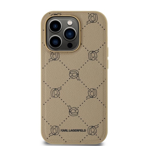 Apple iPhone 14 Pro Max Karl Lagerfeld PU Karl Heads Pattern MagSafe futrola (Bež) – KLHMP14XPGKHPHE