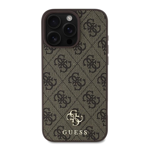Apple iPhone 16 Pro Guess PU 4G Small Metal Logo MagSafe futrola (Smeđa) - GUHMP16LP4SM4MW