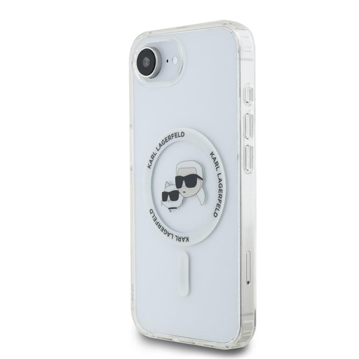 Apple iPhone 16e Karl Lagerfeld IML K&CH Heads Metal Frame MagSafe futrola (Proziran) – KLHMPSE4HLSKCH