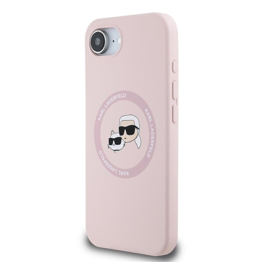 Apple iPhone 16e Karl Lagerfeld Liquid Silicone K&CH Heads MagSafe futrola (Ružičasta) – KLHMPSE4SKCHTCP