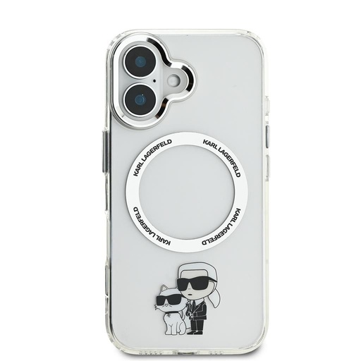 Apple iPhone 16 Karl Lagerfeld IML Karl and Choupette MagSafe futrola (Proziran) - KLHMP16SHNKCIT