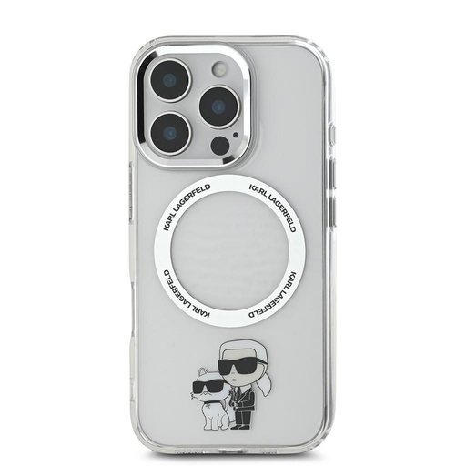 Apple iPhone 16 Pro Max Karl Lagerfeld IML Karl and Choupette MagSafe futrola (Proziran) - KLHMP16XHNKCIT