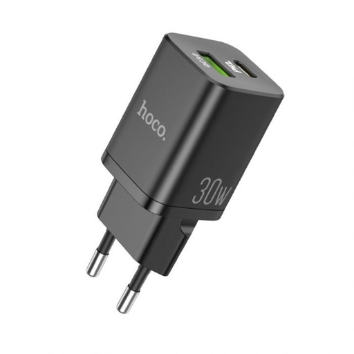 Hoco N13 mrežni brzi punjač (QC, PD), PD 30W + QC 3.0, crna