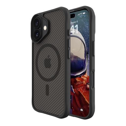 Apple iPhone 16 TOKO Carbon fiber MagSafe zaštitna maskica (Crna)