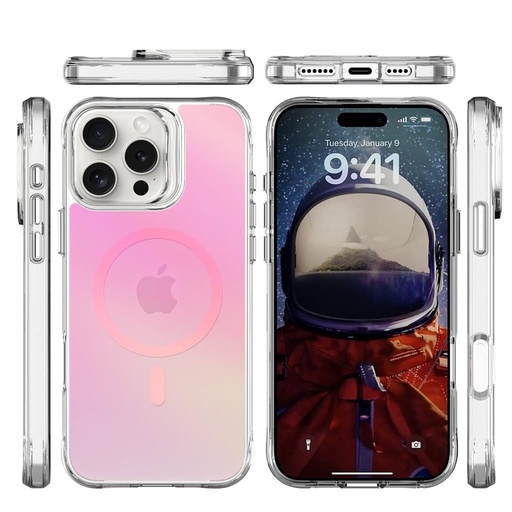 Apple iPhone 16 Pro Max TOKO Pure rainbow magsafe zaštitna maskica (Ružičasta)