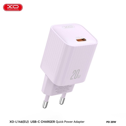 XO L146 PD 20W brzi punjač (Ljubičasta) – USB-C priključak