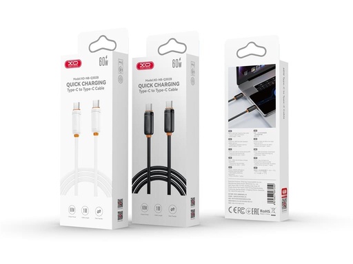 XO NB-Q302B Type-C - Type-C kabel 60W (Crna) - 1m