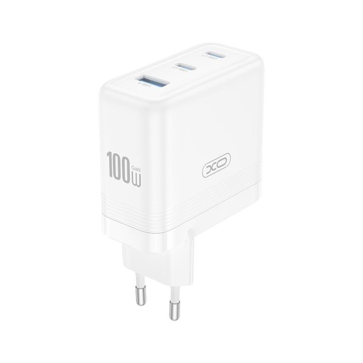 XO CE35 GaN zidni punjač 100W 2x USB-C + 1x USB-A (Bijela)