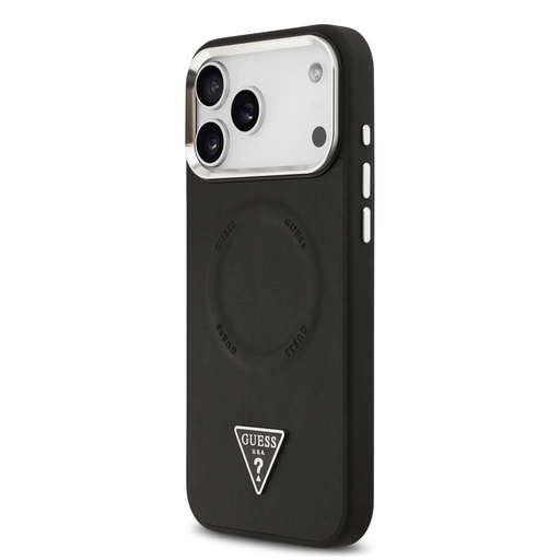 Guess PU Leather Triangle Logo MagSafe iPhone 17 Pro Max (Crna)