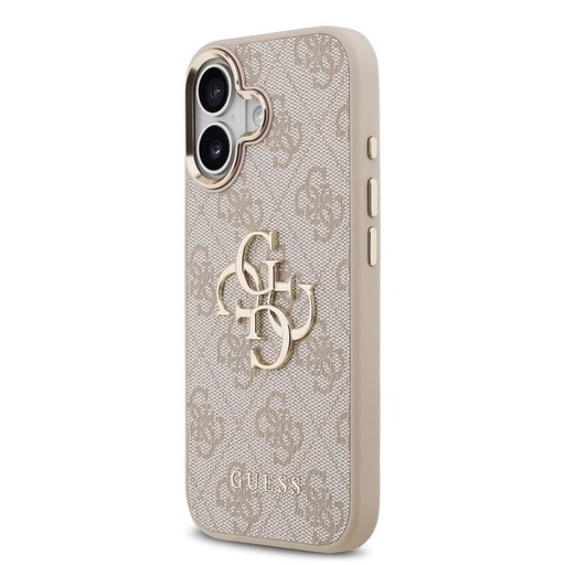 Guess PU Leather 4G Metal Logo Zlatna Frame iPhone 17 (Ružičasta)