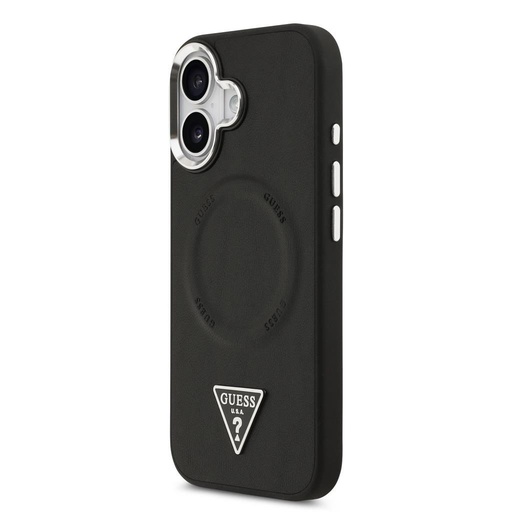 Guess PU Leather Triangle Logo MagSafe iPhone 17 (Crna)
