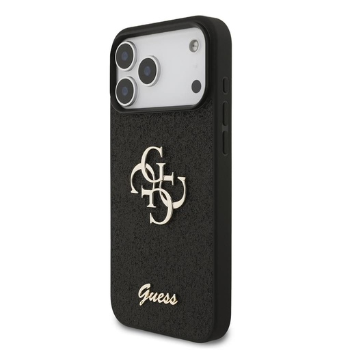 Guess PU Fixed Glitter 4G Metal Logo futrola iPhone 17 Pro Max (Crna) - GUHCP17XHG4SGK