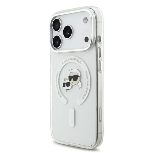 Karl Lagerfeld IML K&CH Heads Metal Frame MagSafe futrola iPhone 17 Pro (Proziran) - KLHMP17LHLSKCH