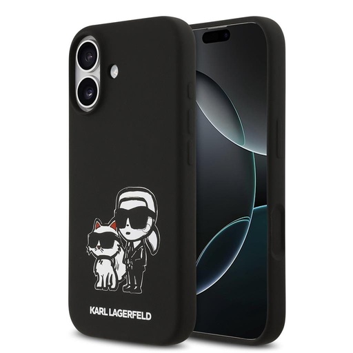 Karl Lagerfeld Liquid Silicone K&CH Sketch MagSafe futrola iPhone 17 (Crna) - KLHMP17SSKCGRGOK