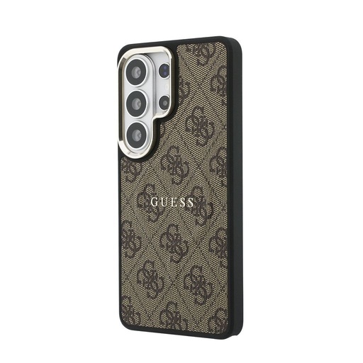 Guess PU Leather 4G Zlatna Frame Magnetic Samsung Galaxy S26 Ultra (Smeđa)