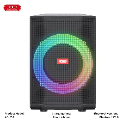 XO F53 8 colos RGB prijenosni Bluetooth zvučnik (Crna) - 40W