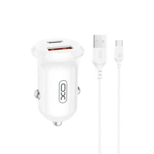 XO CC69 Mini Smart auto punjač (Bijela) - 30W, A+C