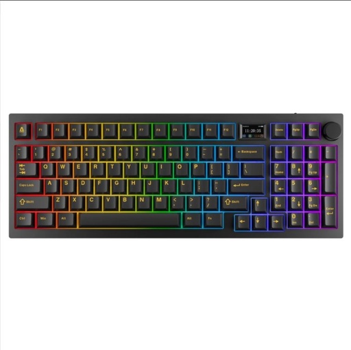 AVAX GM03 PRO 98% Gasket RGB Tri-mode mehanički tipkovnica (Crna) - Gateron žuta prekidač, hrvatski raspored