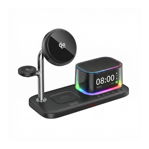 XO CX045 5-in-1 pametni stanica za punjenje (Crna) - 25W