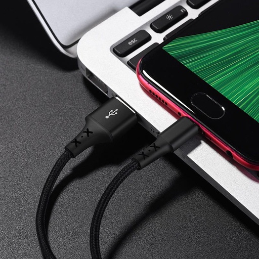 Borofone BX20 microUSB kabel, tkanina, 2A, 1m, crna