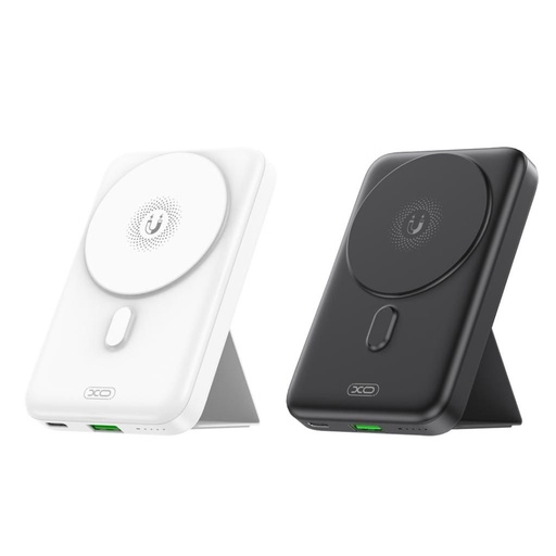 XO PR211 power bank 10000 mAh (Bijela) – bežični punjenje 15W, magnetski, s osloncem