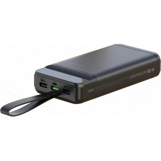 [6920680829262] XO PR157 power bank 40000 mAh (Black) – fast charging PD 20W + QC 22.5W, világítással, 3 bemenet, 3 kimenet
