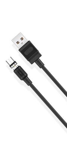 XO NB187 micro USB podatkovni kabel (Crna) – 1 m, 2.1A, PVC, magnetski priključak