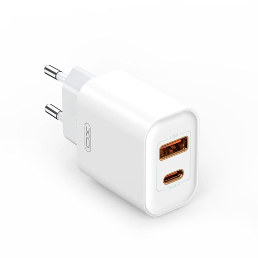XO CE12 PD 20W brzi punjač (Bijela) – USB-C 20W + USB-A 18W