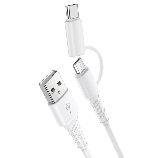 Hoco X54 2in1 kabel (microUSB + lightning), 1M, 2.4A, bijela