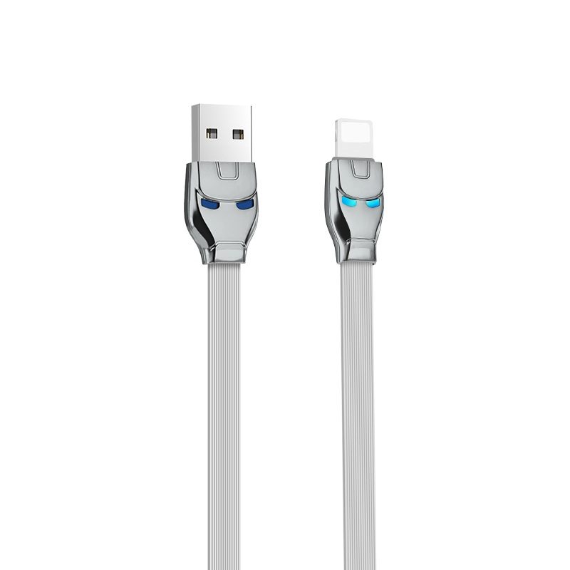[6957531049418] Hoco U14 lightning cable, 2.4A, LED status indicator, 1.2M, grey