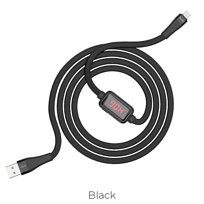 [6931474705822] Hoco S4 microUSB cable, 3A, LED status indicator, overcharge elleni protection, black