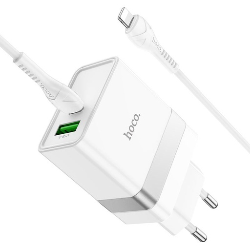 Hoco N21 brzi punjač, PD & QC priključak + lightning kabel, bijela