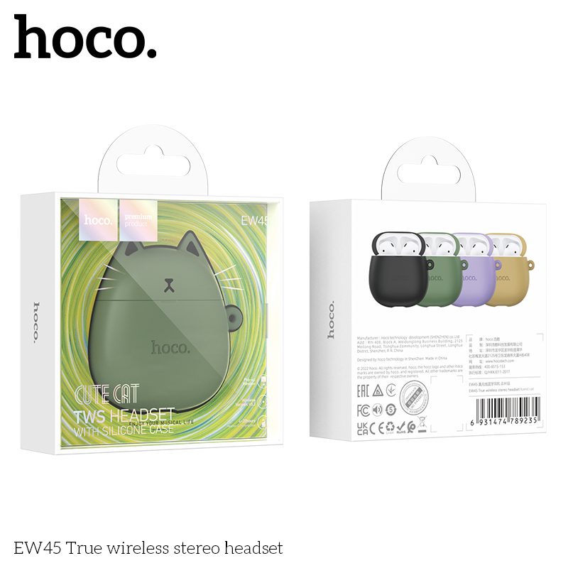 [6931474789235] Hoco EW45 wireless headset green