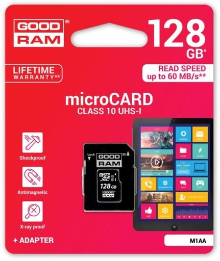 Goodram microSDHC + adapter 128GB class10 memorijska kartica M1AA-1280R11