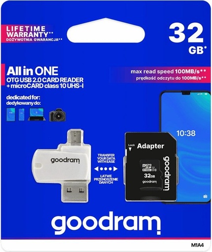 Goodram microSDHC + adapter + OTG čitač 32GB class10 memorijska kartica