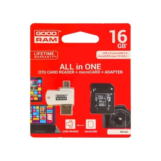 Goodram microSDHC + adapter + OTG čitač 16GB class10 memorijska kartica