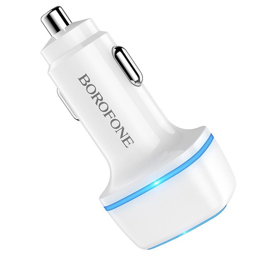 Borofone BZ14 auto punjač (2xUSB port), 5V 2.4A, bijela