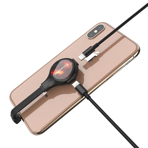 Borofone BV10 lightning razdjelnik (lightning audio+lightning punjač port), crna